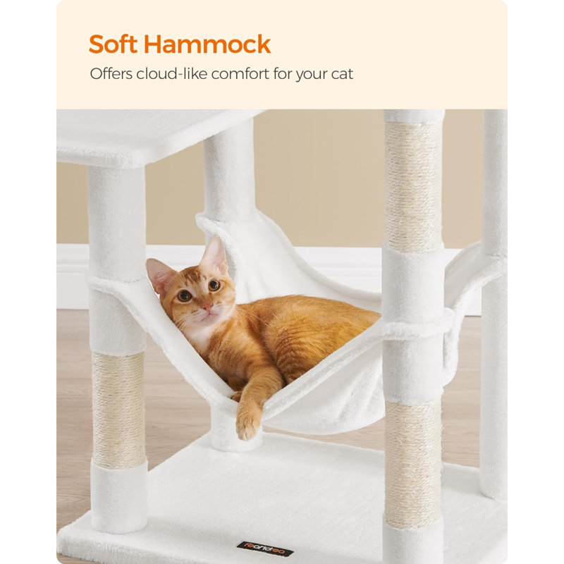 Cat tower with hammock top
